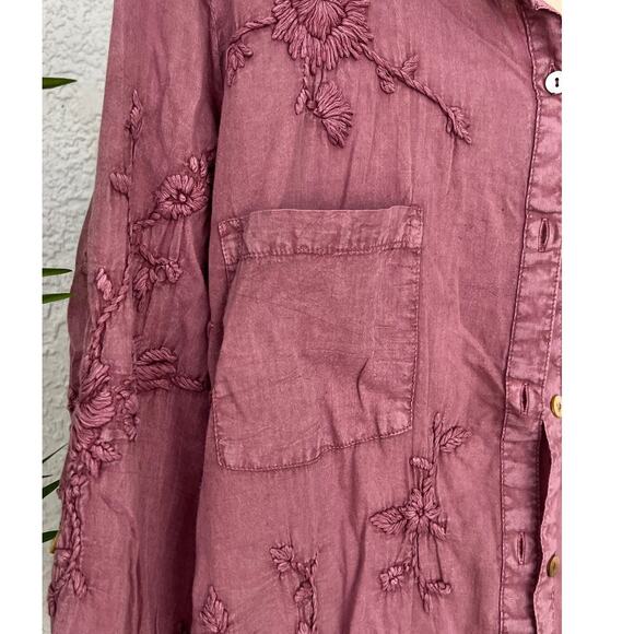 NWT Anthropology by Kyla Seo Jo Buttons Up Cotton Embroidered Shirt Size Small - Picture 4 of 12